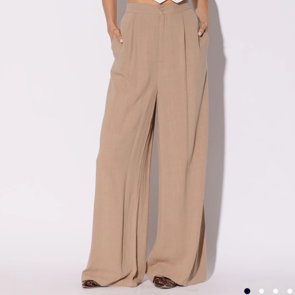 Walter Baker Wren Wide Leg Linen Blend Pants